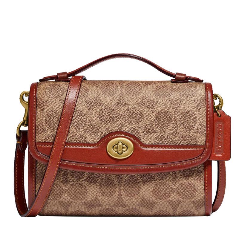 COACH 蔻驰 KIP 口盖包 椭圆扣 织物拼皮 C4204 预售图片