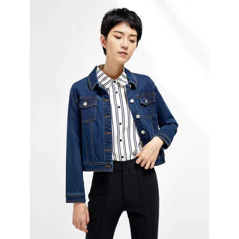爱居兔春装2019女装时尚牛仔短款外套