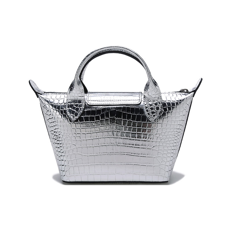 珑骧longchamp女士鳄鱼纹牛皮小号手提单肩斜挎包链条包饺子包1500hym