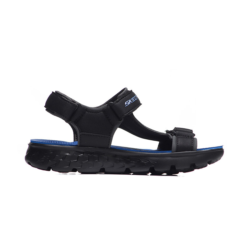 【自营】Skechers斯凯奇男大童凉鞋轻便魔术贴透气运动鞋95697L 95697L/BKRY黑色+宝蓝色