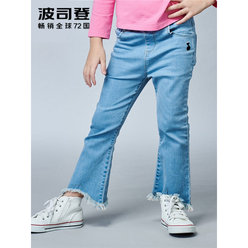 波司登BOSIDENG童装女童弹力时尚百搭中腰儿童牛仔裤2018其他春季新品牛仔裤子C812CM2026