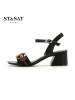 St&Sat/星期六夏季皮带扣粗跟一字带凉鞋女SS82115472