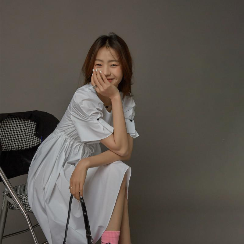 OtherMix甜美波点连衣裙2021年夏季新款韩版泡泡袖不规则女裙子潮