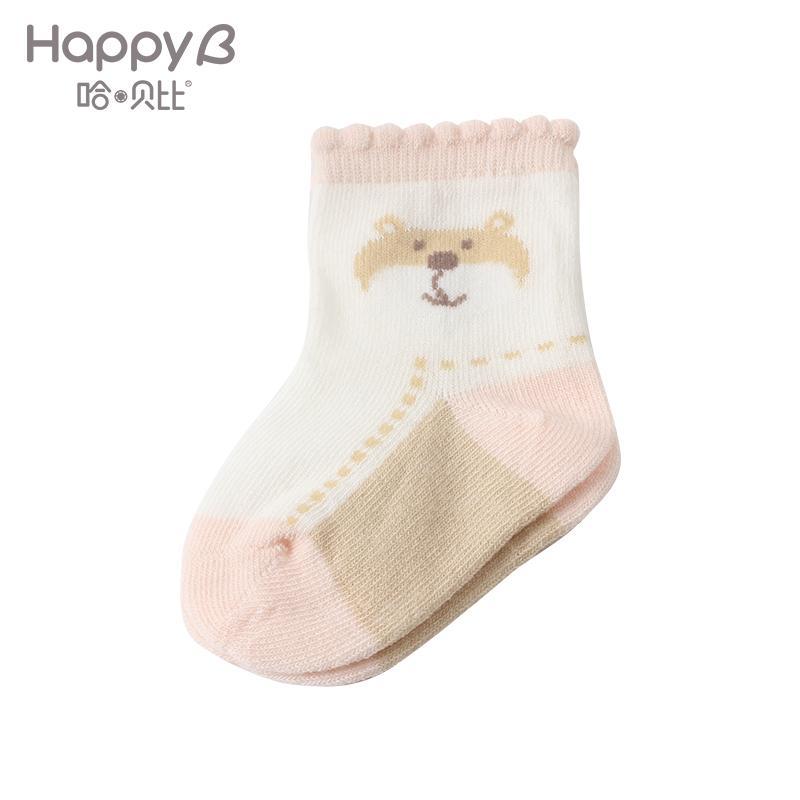 哈贝比（happyB）婴儿袜子春秋新生儿婴幼儿男女宝宝卡通透气袜四季袜子
