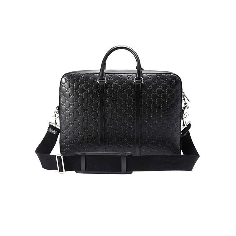 GUCCI 古驰 黑色双G印花商务手提单肩包男款 428041 CWCBN 1000