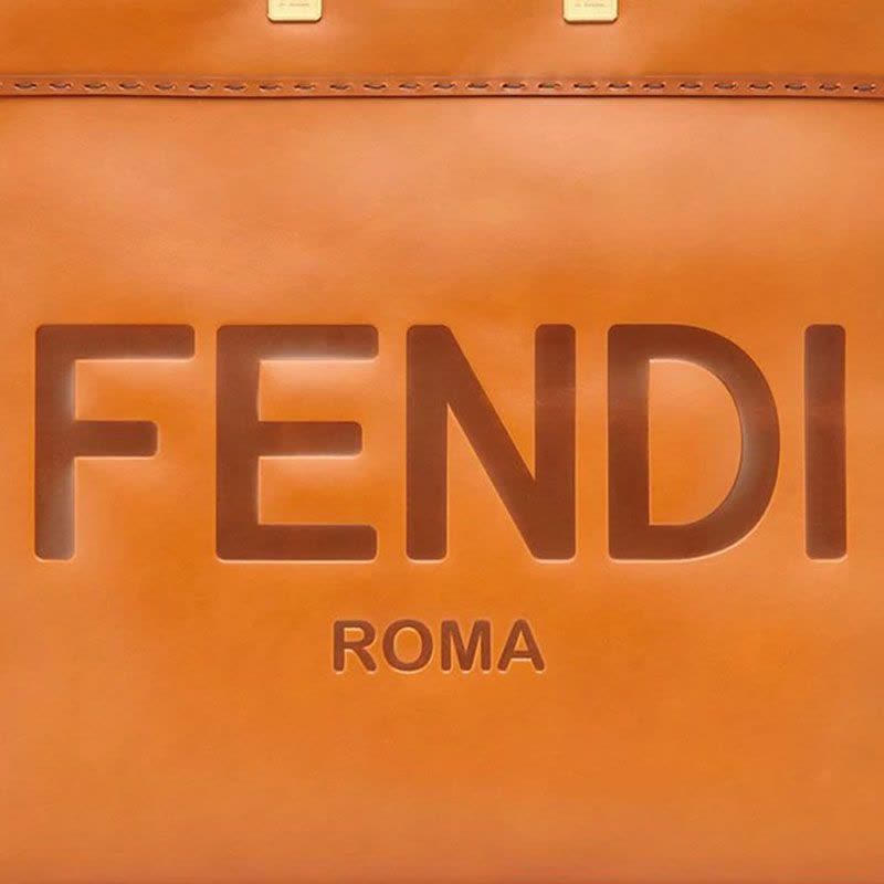 预售 芬迪FENDI SUNSHINE TOTE包大号 字母印字标光面皮 女士手提包 8BH372金扣图片