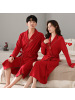 新款秋冬季情侣睡衣睡袍女棉质长袖宽松加大码男士浴袍家居服晨袍