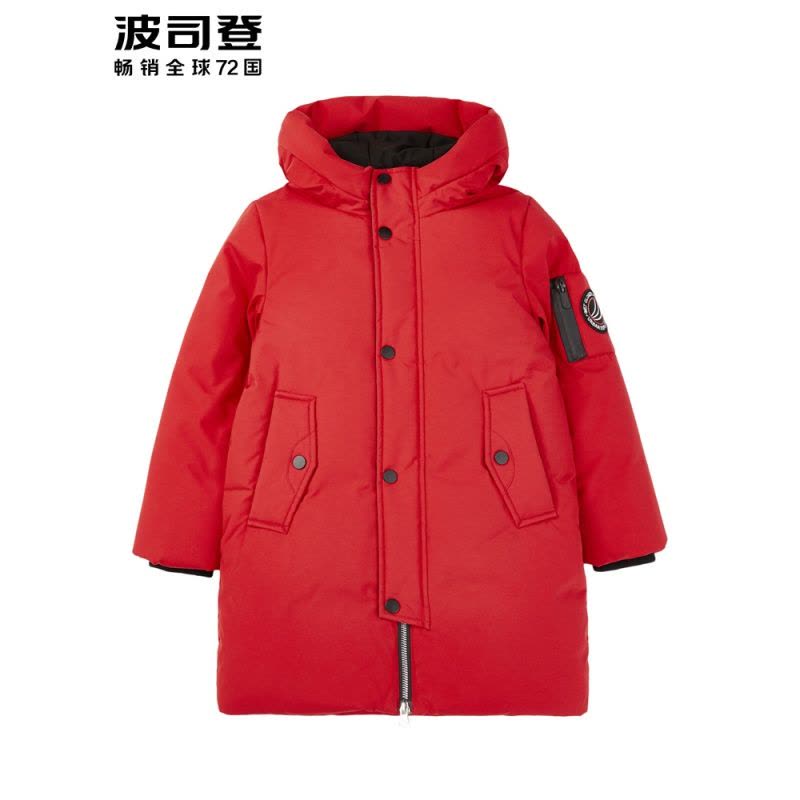 波司登童装2018儿童保暖外套连帽撞色男女童无缝羽绒服图片