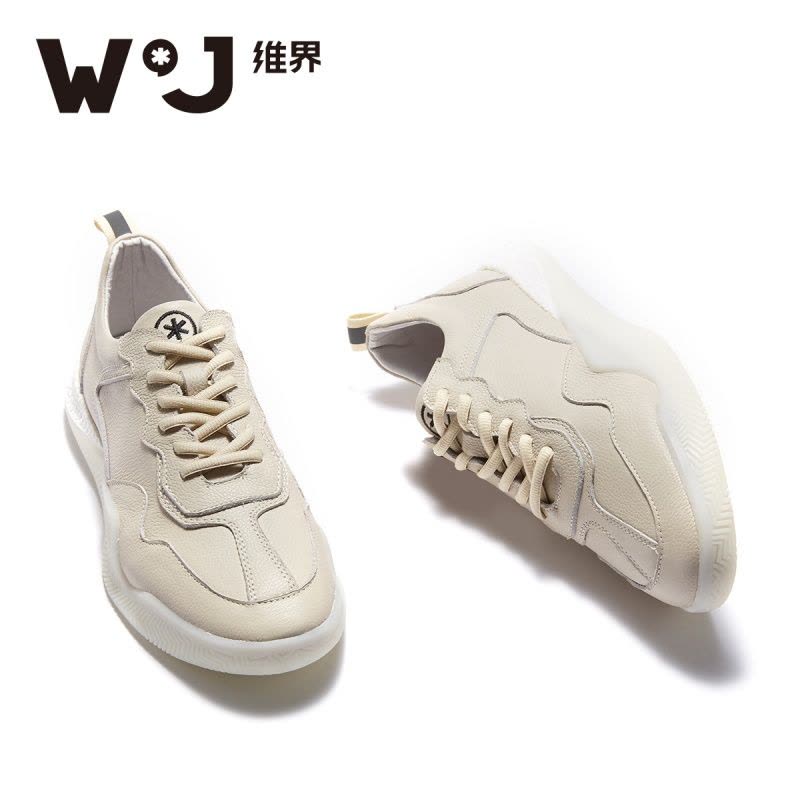 维界新款男鞋时尚低帮真皮休闲鞋韩版潮流板鞋男个冬季潮鞋图片