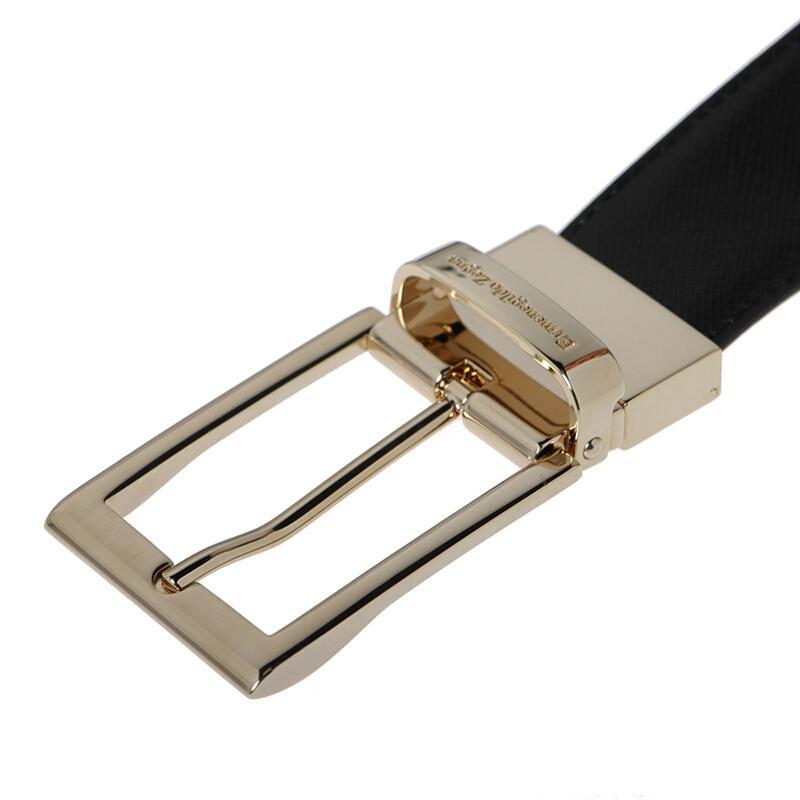 ermenegildozegna杰尼亚男士牛皮针扣式双面腰带bsfi1bj1012a