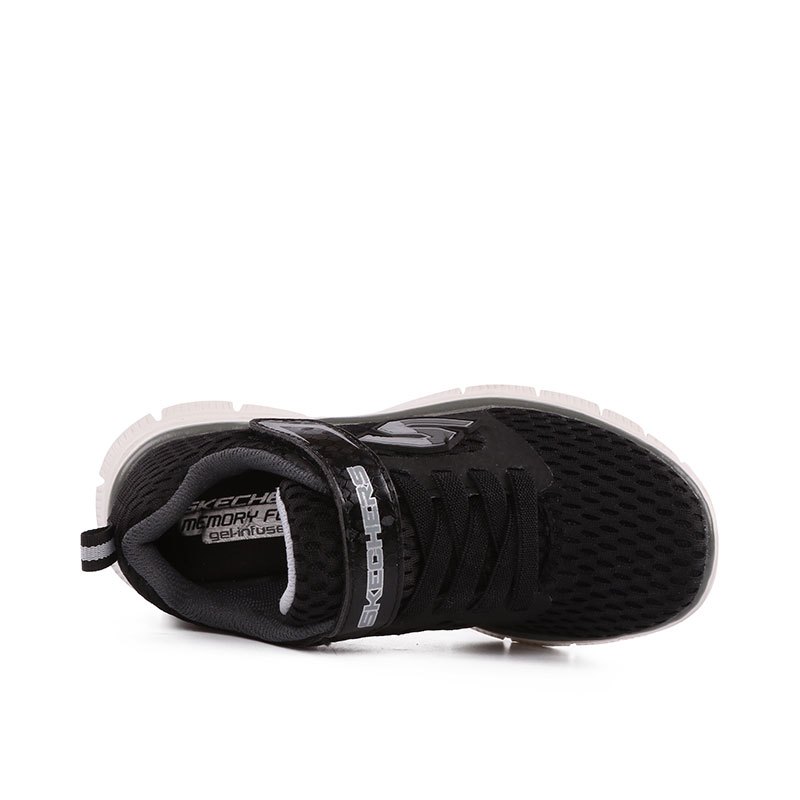 Skechers斯凯奇轻便魔术贴舒适透气运动童鞋660014L/BKGY