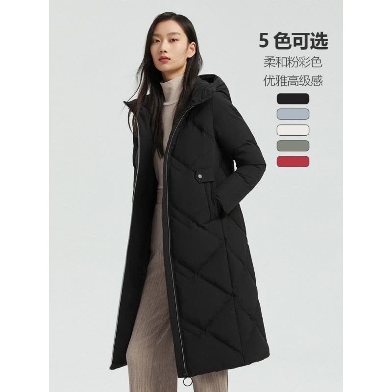 波司登羽绒服长款连帽时尚保暖简约显瘦百搭气质通勤B00145176Q图片
