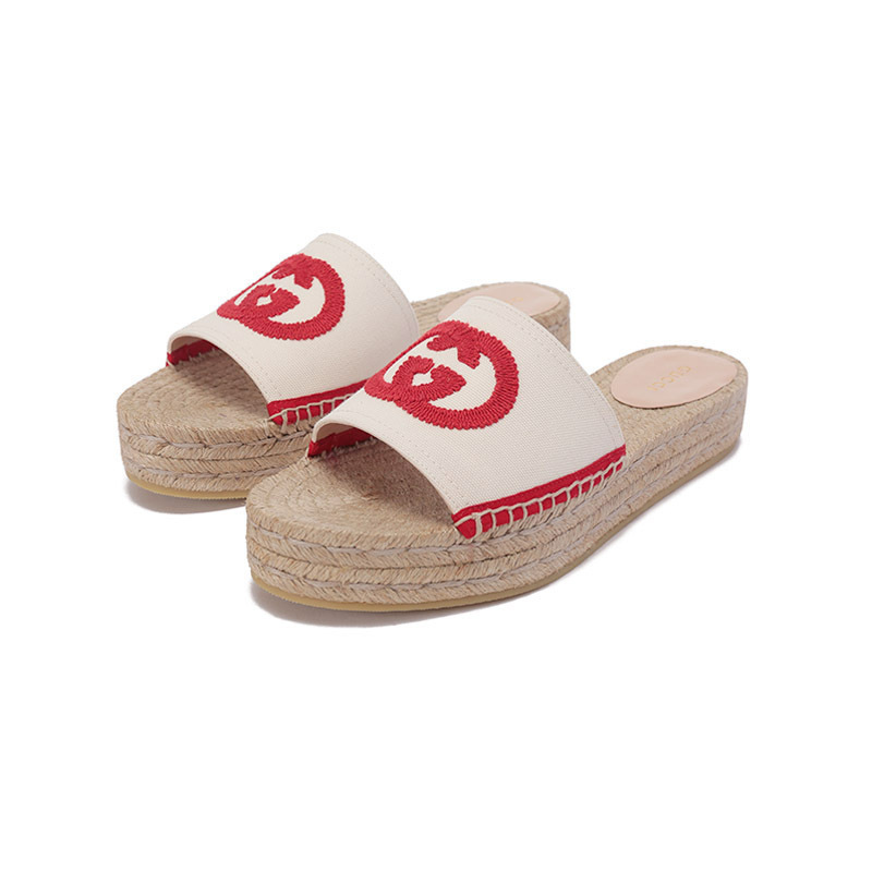 古驰gucci女士厚底草编拖鞋凉拖725832kifd0视频