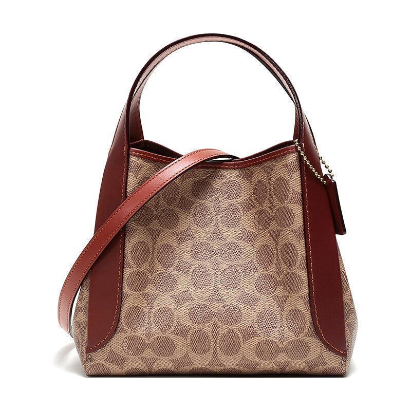 coach蔻驰奢侈品女士老花涂层帆布配皮hadley21号半月包手提单肩斜