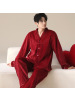 情侣睡衣秋冬季珊瑚绒本命年喜庆结婚大红色一男士一女家居服套装