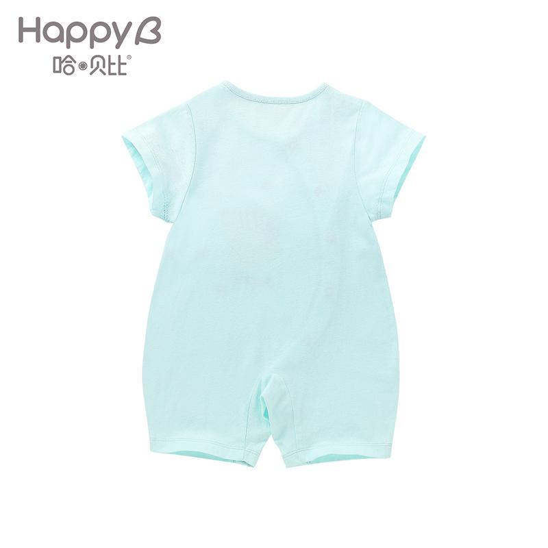 哈贝比（happyB）2018新新生儿衣服男女宝宝夏装外出服0-18纯棉婴儿连体衣短袖哈衣
