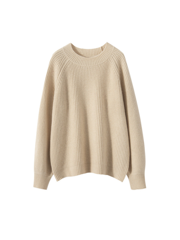 半高领山羊绒衫女针织打底衫宽松秋冬落肩套头长袖元宝针毛衣内搭