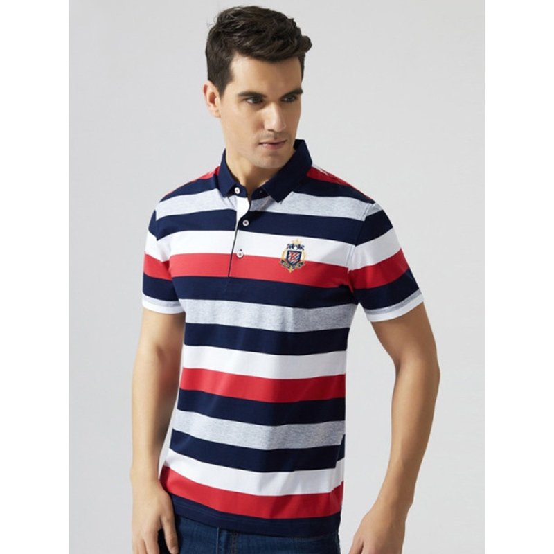 传奇保罗polo衫男短袖夏季秋香绿商务休闲韩版条纹t恤