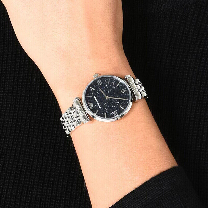 阿玛尼（EMPORIO ARMANI）女士石英表满天星手表 时尚潮流腕表 欧美品牌AR11091