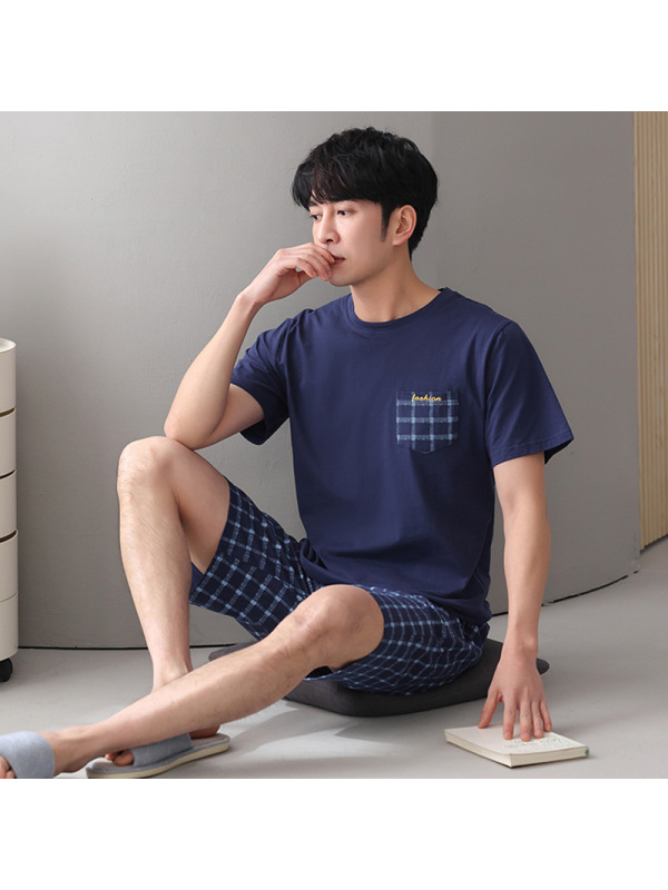 300斤加大码肥佬夏季睡衣男士短袖学生韩版运动风时尚家居服套装