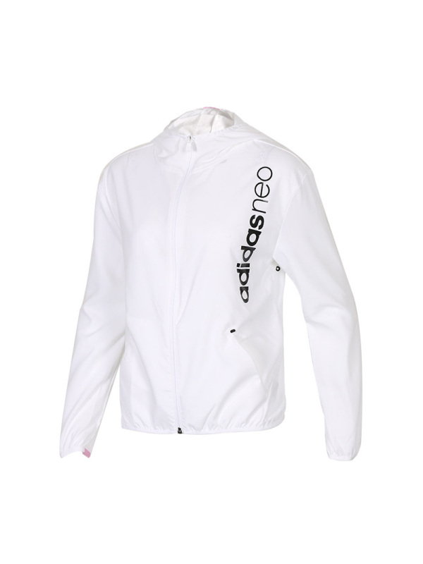 阿迪达斯NEO夏季女子运动休闲防风连帽夹克外套-CV6959