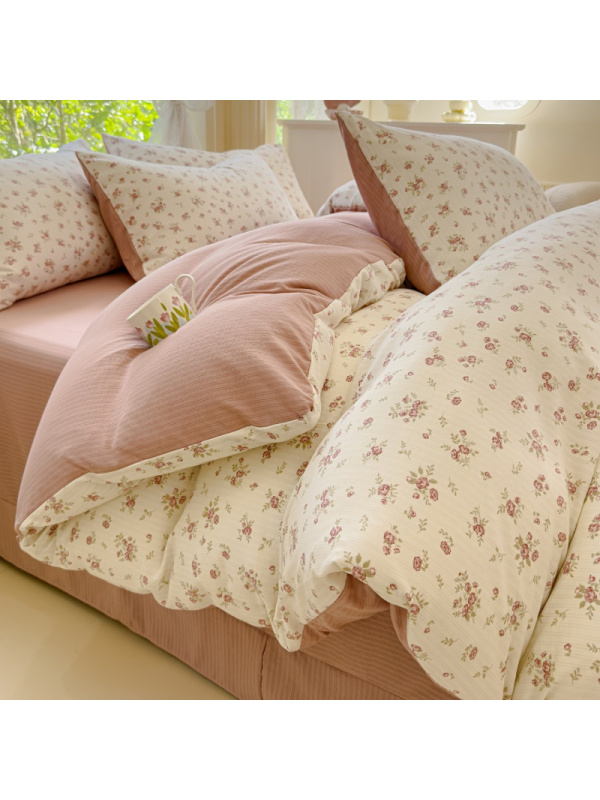 秋季新款提花彩竺棉小竺棉泡泡棉四件套床单被套套件三套件