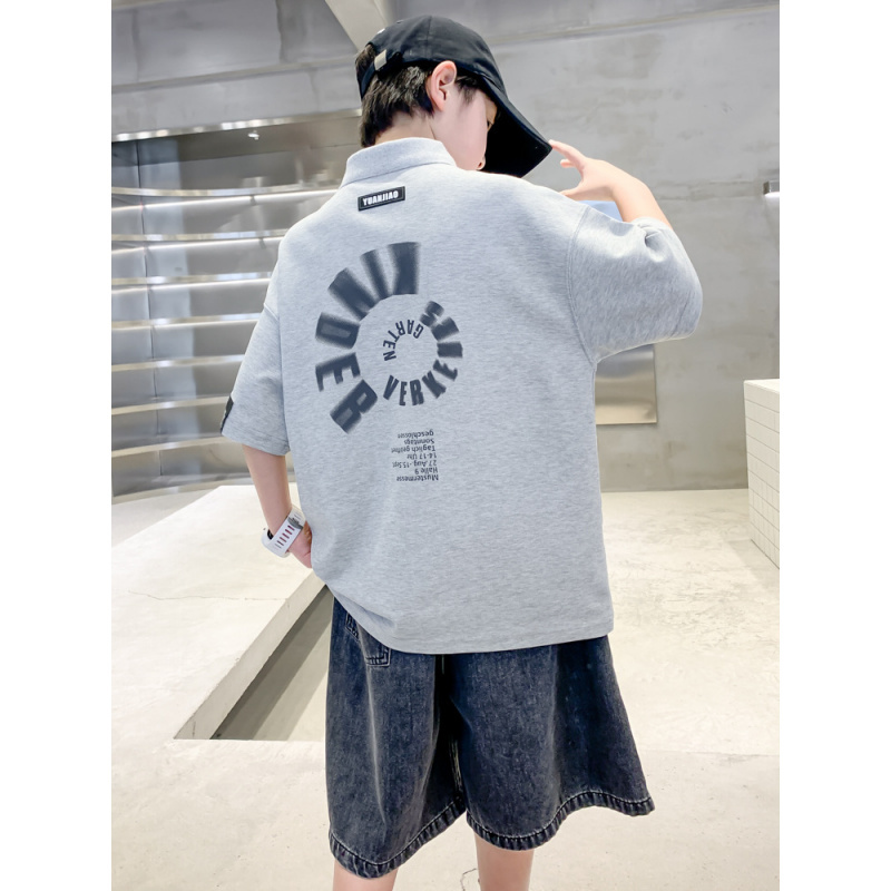 男童夏装短袖T恤polo衫2025新款中大童儿童夏季宽松衣服男孩