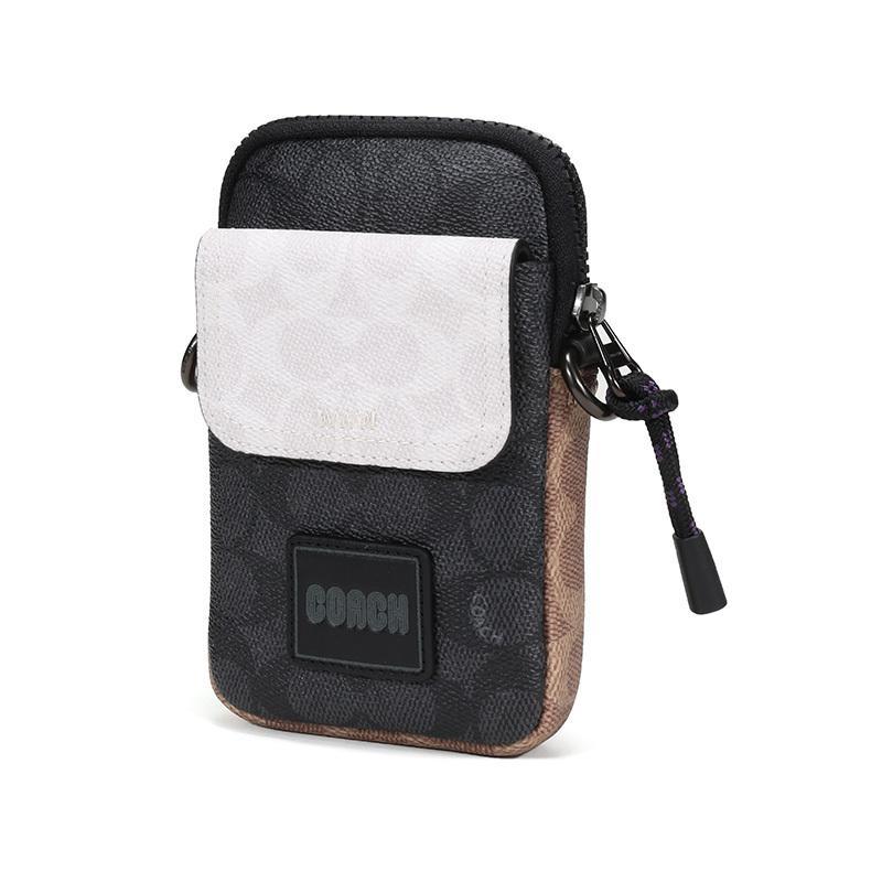 coach蔻驰男士专柜款涂层帆布单肩斜挎包腰包手拿包4959