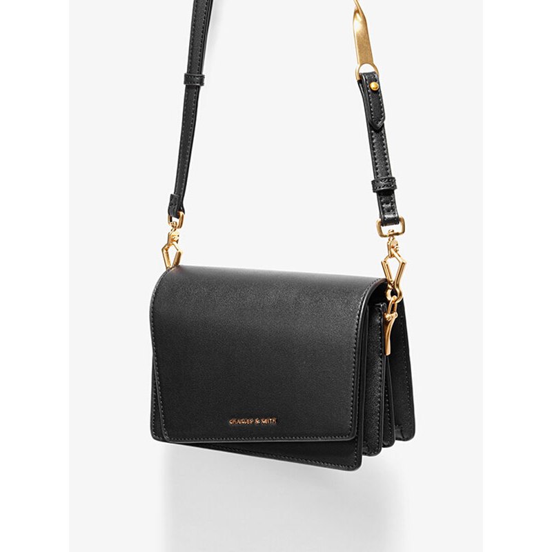 charleskeith小ck小方包ck280680599休闲风斜翻盖造型款单肩包斜挎包