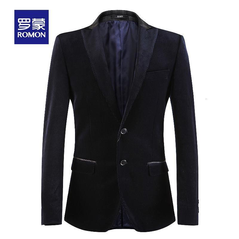 罗蒙冬季商务休闲厚款修身韩版西服