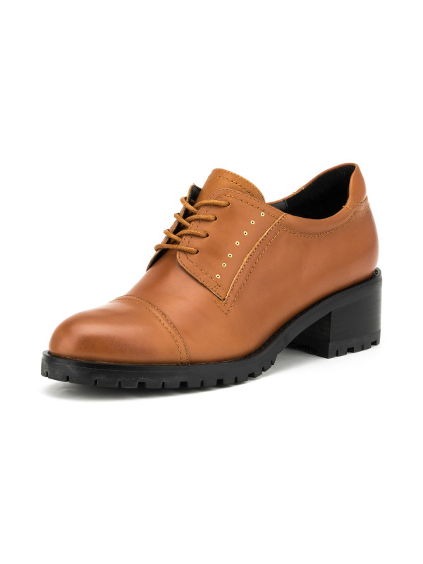 星期六ST&SAT牛皮尖圆头中跟绑带纯色单鞋女SS63112198