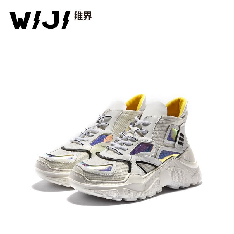 WIJI新款时尚潮流老爹鞋休闲个性炫酷拼色厚底青春透气舒适女鞋图片