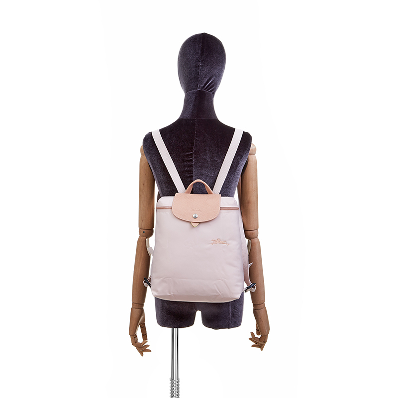 珑骧 LONGCHAMP 奢侈品 女士樱花粉色织物可折叠双肩背包L1699 919 P64