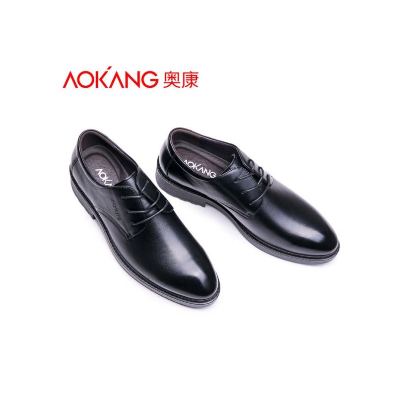 奥康(AOKANG)男鞋春秋正品单鞋系带商务休闲鞋男式皮鞋单鞋子
