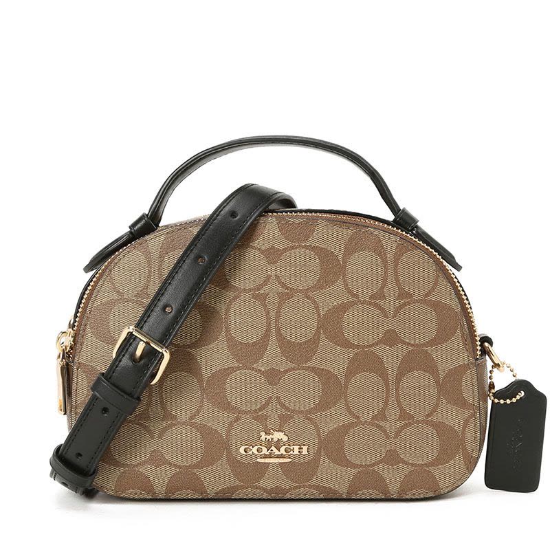 COACH/蔻驰女包 新款 马鞍包翻盖包 马车图案印花 单肩斜挎包 老花半月包 奢侈品包包图片
