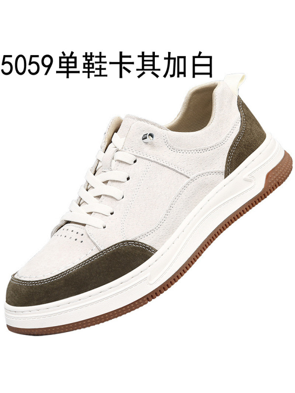 时尚流行男鞋新款软底透气一脚蹬鞋子百搭白底鞋运动休闲皮
