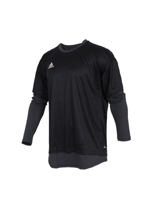 adidas阿迪达斯男子长袖T恤足球假两件休闲运动服CG1841