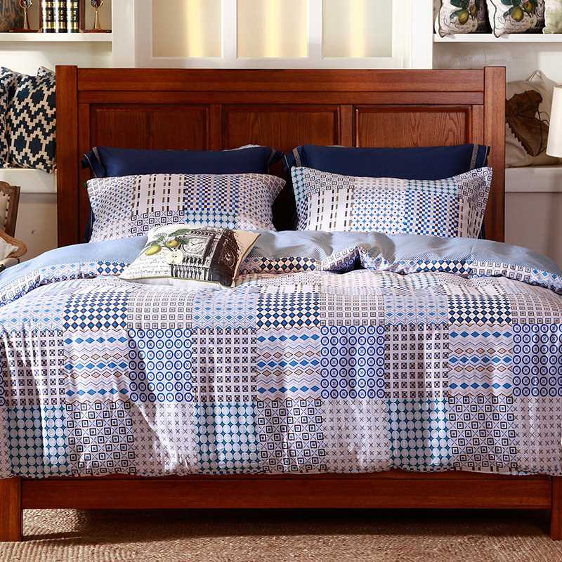 维科家纺全棉纯棉维科家纺床上用品双人红床笠床单被套四件套