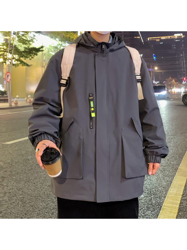 春秋新户外冲锋衣2024新款男工作服防风防水钓鱼登山服