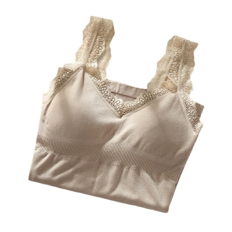 秋冬保暖背心女内穿加绒带胸垫V领修身双层加厚打底马甲图片