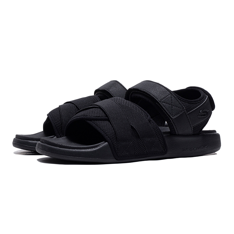 【自营】Skechers斯凯奇男鞋2021夏季新品魔术贴搭带露趾凉鞋沙滩鞋51731