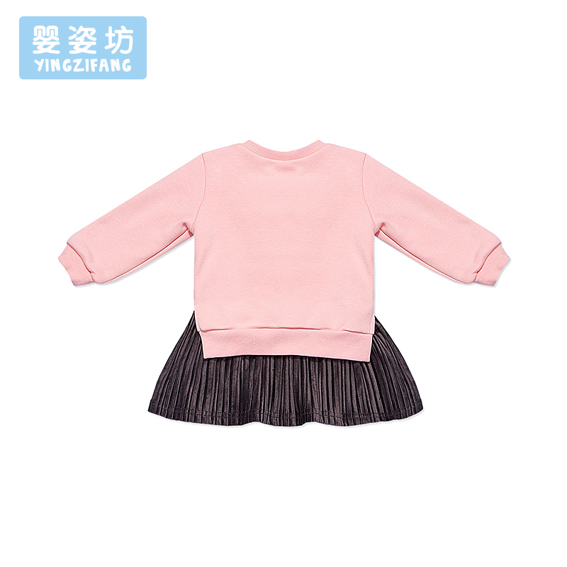 婴姿坊秋冬新款韩版小女孩洋气冬装女童连衣裙宝宝儿童长袖t恤裙子