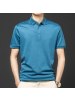 恒源祥夏季男装新款纯色翻领含桑蚕丝短袖T恤中年爸爸装Polo衫