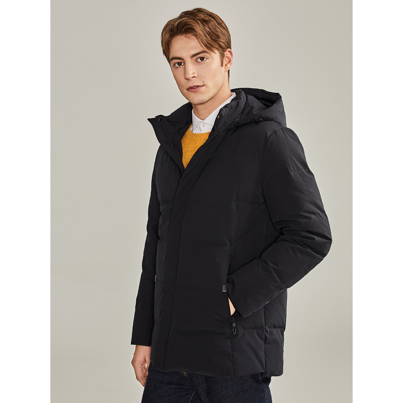 坦博尔清仓羽绒服男款短款连帽商务休闲冬季保暖外套