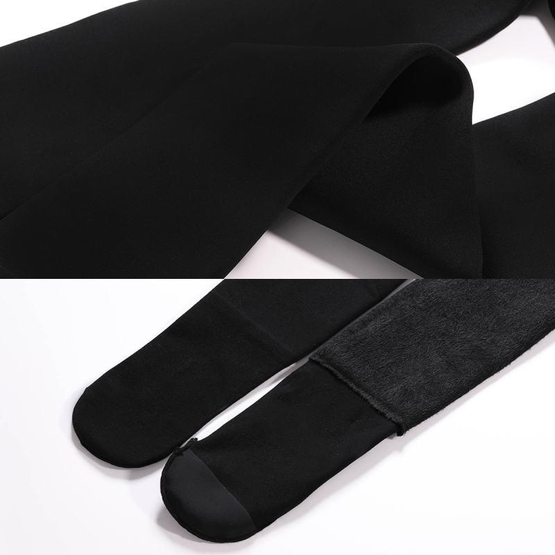 日本厚木 ATSUGI 600D相当【里起毛】 V腰设计 高弹面料 不易起球 加绒加厚秋冬保暖打底裤踩脚袜 BT1811