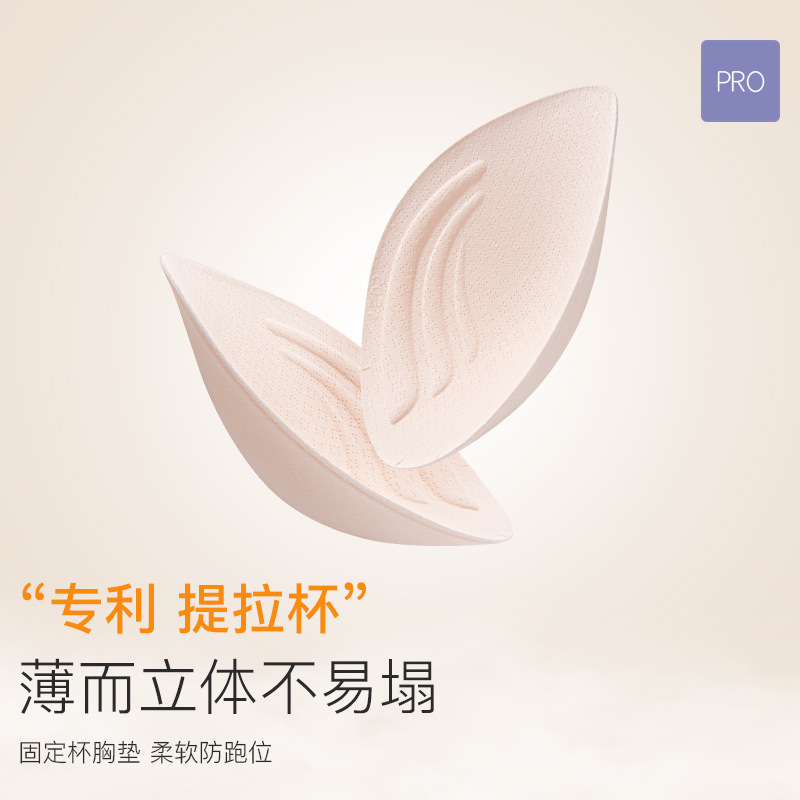 [Pro繁星]秋冬新款小胸固定杯法式蕾丝文胸聚拢无痕内衣女薄款