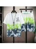 夏季薄款运动套装男士数码印花熊休闲短袖短裤两件套