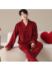 情侣睡衣秋冬季珊瑚绒本命年喜庆结婚大红色一男士一女家居服套装