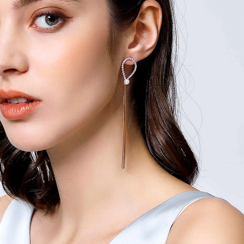 佰色传情淡水珍珠耳环女纯银耳坠耳钉高级感网红银新款潮耳饰