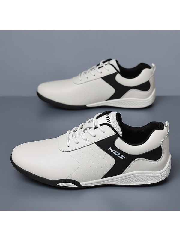 男士休闲皮鞋2025年春季新款时尚潮流男式运动单鞋真皮透气跑步鞋